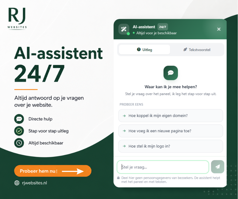 Nieuw: een AI-assistent die 24/7 met je website meedenkt